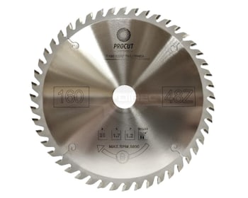 Пильный диск D=160x20x1.7/1.2 Z=48 ATB продольный поперечный рез по древесине PROCUT — артикул 797.1602048A.ECO