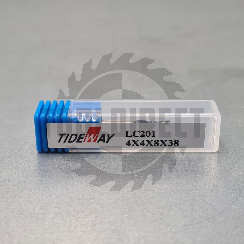 Фреза спиральная для ЧПУ однозаходная Z1 (верхний рез) D=4x8x38 S=4 Tideway