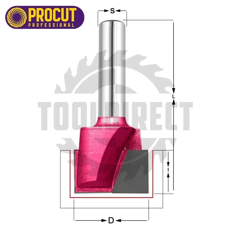 Фреза концевая прямая пазовая для фрезера и ЧПУ D=16x14x46 S=6 Z2 PROCUT PROFESSIONAL