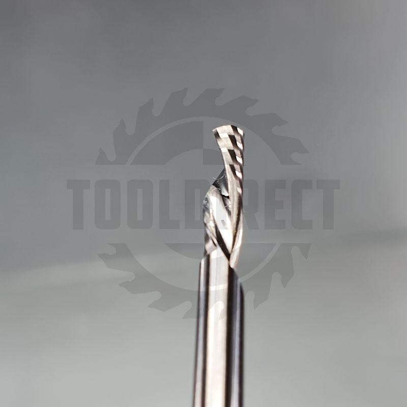 Фреза спиральная для ЧПУ однозаходная Z1 (нижний рез) D=3.175x12x45 S=3.175 Tideway