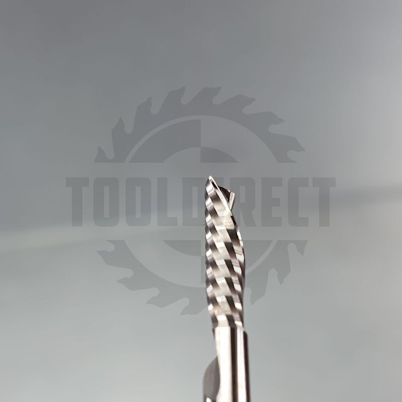 Фреза спиральная для ЧПУ однозаходная Z1 (нижний рез) D=3.175x12x45 S=3.175 Tideway