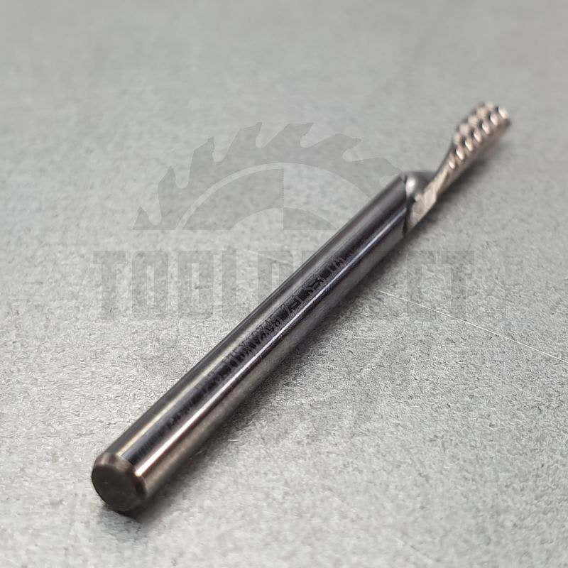 Фреза спиральная для ЧПУ однозаходная Z1 (нижний рез) D=3.175x12x45 S=3.175 Tideway