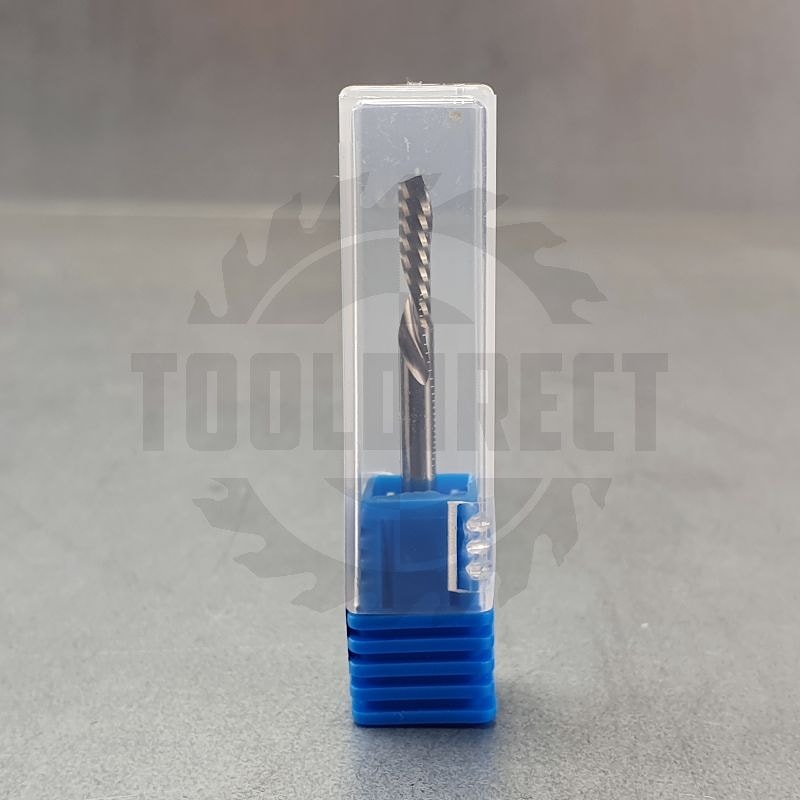Фреза спиральная для ЧПУ однозаходная Z1 (нижний рез) D=3.175x12x45 S=3.175 Tideway
