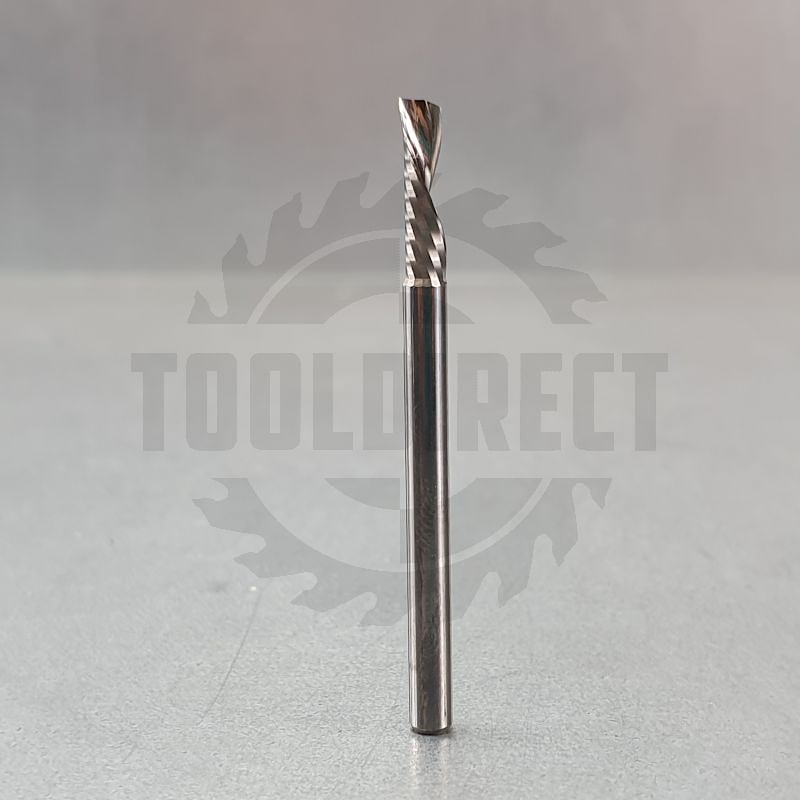 Фреза спиральная для ЧПУ однозаходная Z1 (нижний рез) D=3.175x12x45 S=3.175 Tideway