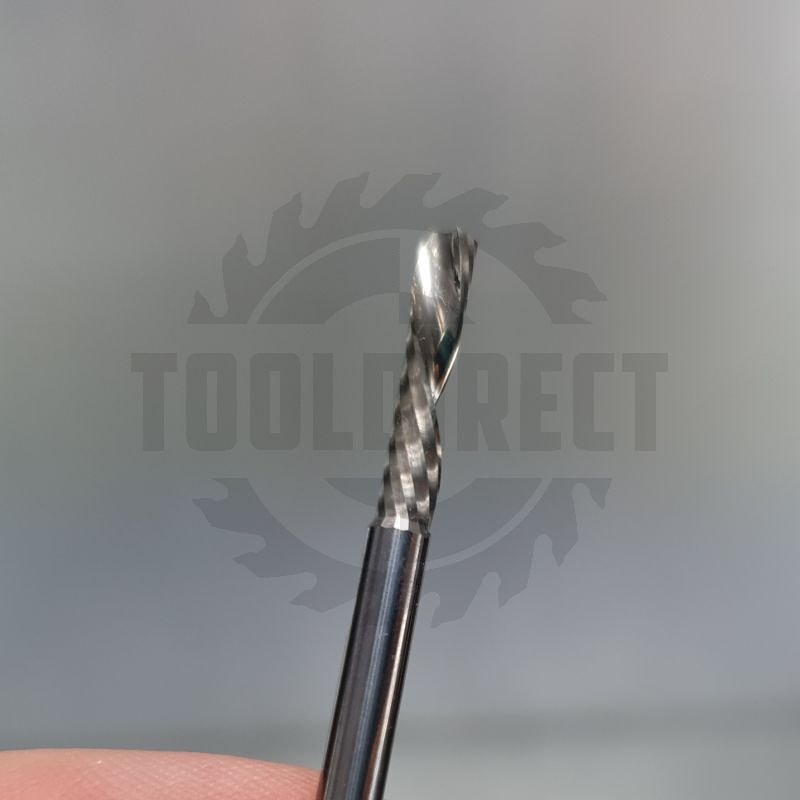 Фреза спиральная для ЧПУ однозаходная Z1 (нижний рез) D=3.175x15x45 S=3.175 Tideway