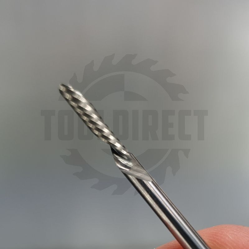 Фреза спиральная для ЧПУ однозаходная Z1 (нижний рез) D=3.175x15x45 S=3.175 Tideway