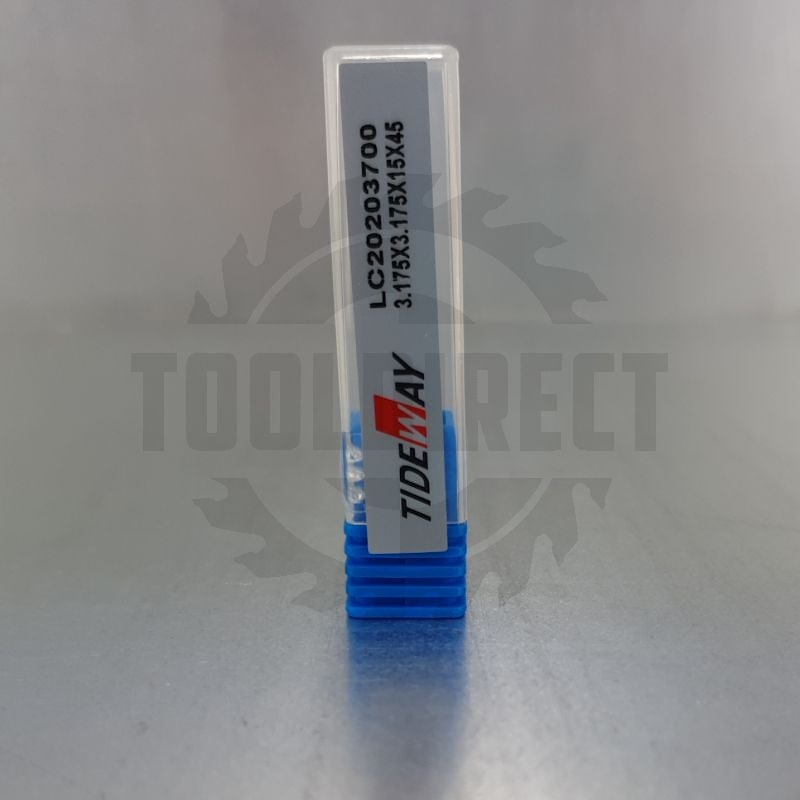 Фреза спиральная для ЧПУ однозаходная Z1 (нижний рез) D=3.175x15x45 S=3.175 Tideway