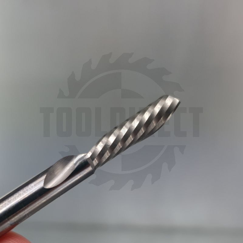 Фреза концевая спиральная для ЧПУ однозаходная Z1 (нижний рез) D=6x22x50 S=6 Tideway   
