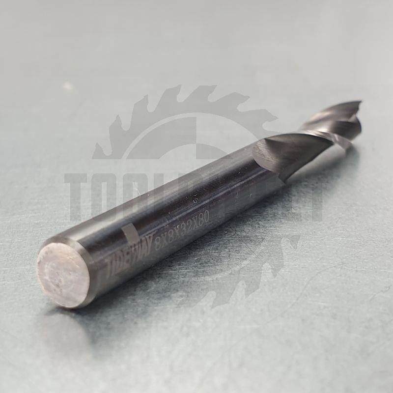 Фреза спиральная Z2 (верхний рез) D=8x32x80 S=8 Tideway
