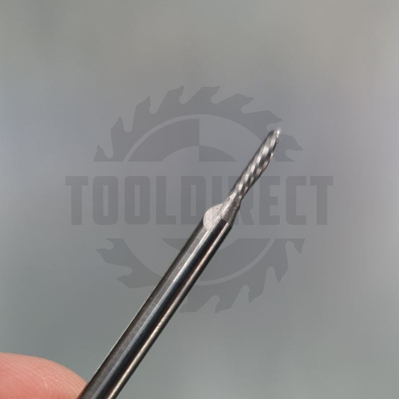 Фреза спиральная для ЧПУ однозаходная Z1 (нижний рез) D=2x8x50 S=3.175 Tideway