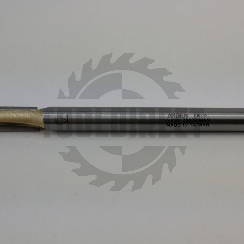 Фреза концевая прямая пазовая с врезным зубом (длинная серия) D=8x30x120 S=8 Z2+1 HW ARDEN