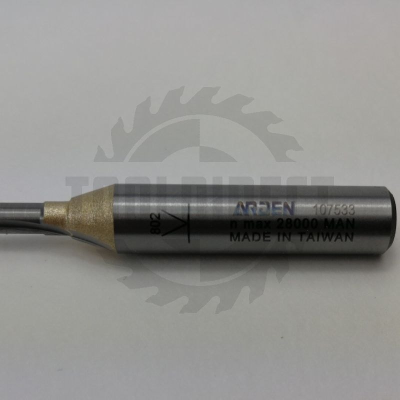 Фреза концевая прямая пазовая монолитная для фрезера и ЧПУ D=3.5x8x49 S=8 Z2 VHW ARDEN