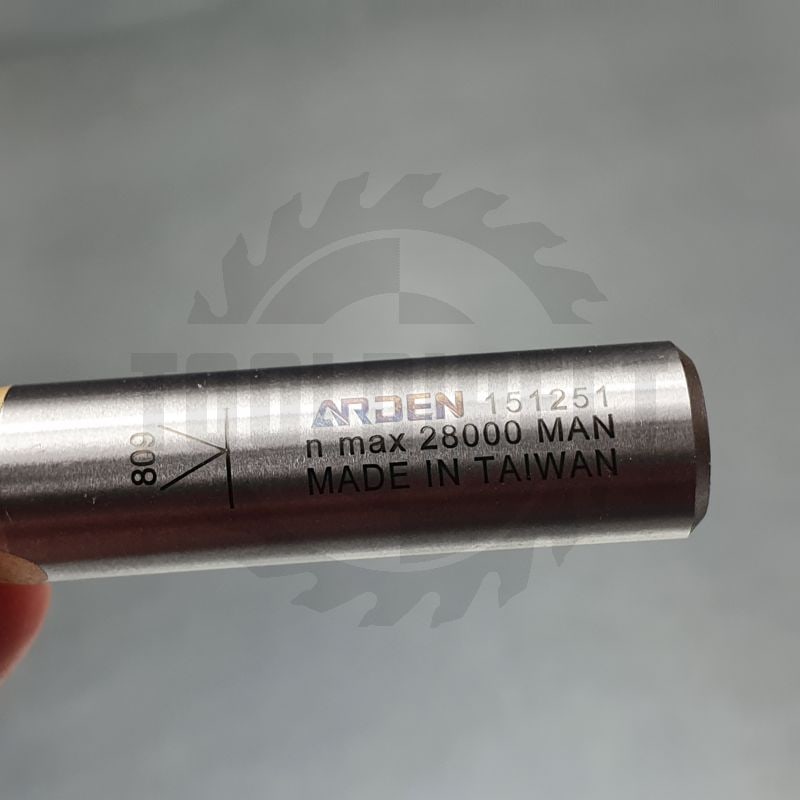 Фреза концевая прямая обгонная кромочная (нижний подшипник 706051) D=12.7x38.1x94 S=12 Z2 HW ARDEN   