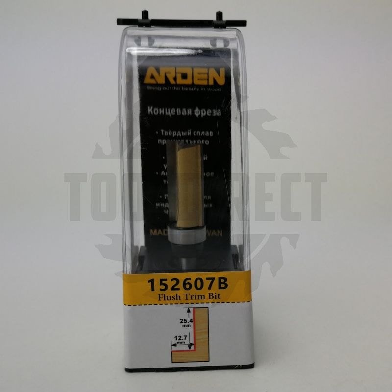Фреза концевая обгонная кромочная (верхний подшипник 706061) D=12.7x25.4x60 S=6 Z2 HW ARDEN