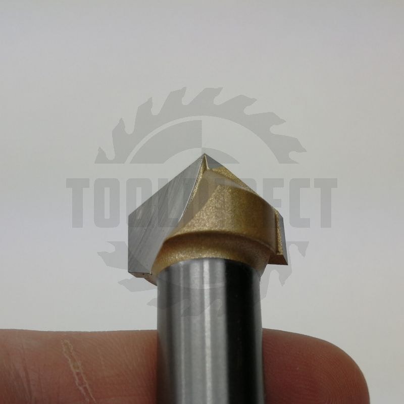 Фреза концевая пазовая конусная V-образная угол V=90° D=19.05x15.88x56 S=12 Z2 HW ARDEN   