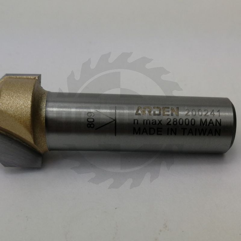 Фреза концевая пазовая конусная V-образная угол V=90° D=19.05x15.88x56 S=12 Z2 HW ARDEN   
