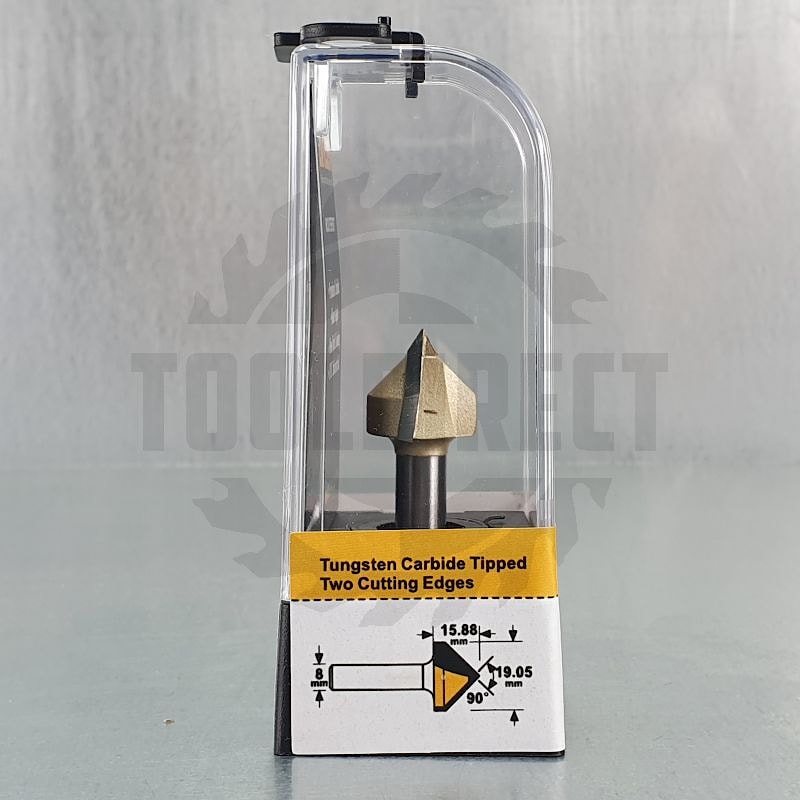 Фреза пазовая конусная V-образная угол V=90° D=19.05x15.88x45 S=8 Z2 HW ARDEN   