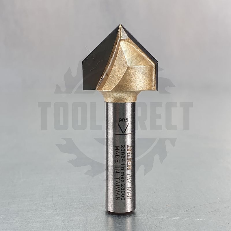 Фреза пазовая конусная V-образная угол V=90° D=19.05x15.88x45 S=8 Z2 HW ARDEN   