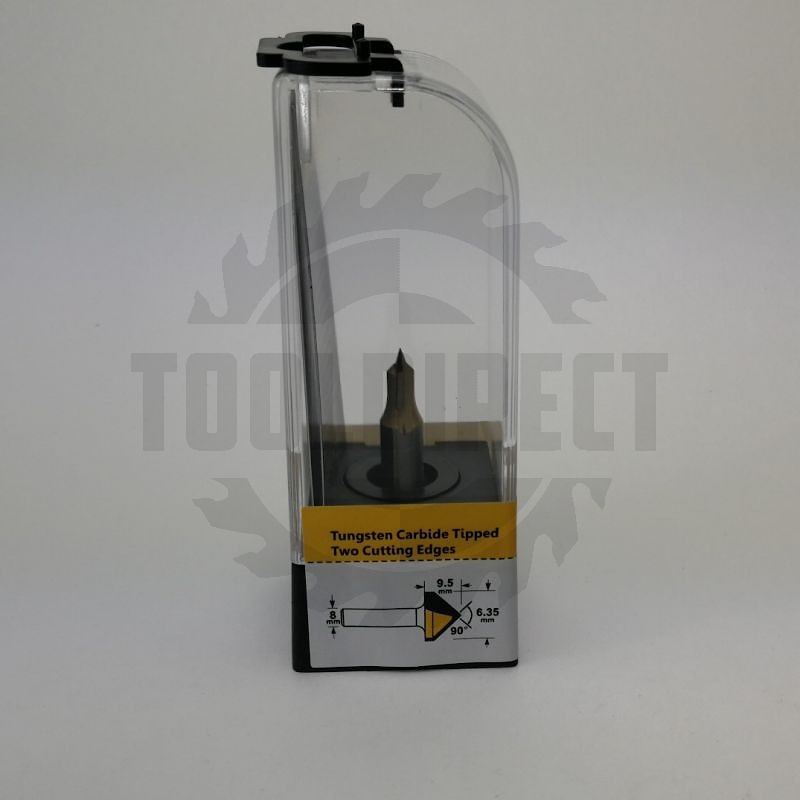 Фреза пазовая конусная V-образная угол V=90° D=6.35х9.5x45 S=8 Z2 HW ARDEN