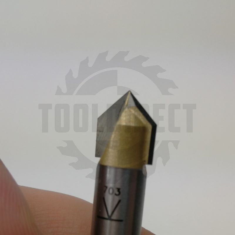 Фреза пазовая конусная V-образная угол V=90° D=9.5x9.5x43 S=8 Z2 HW ARDEN
