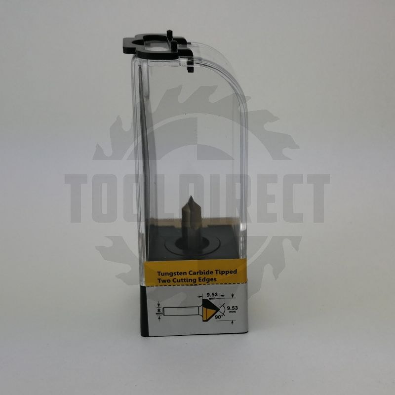 Фреза пазовая конусная V-образная угол V=90° D=9.5x9.5x43 S=8 Z2 HW ARDEN
