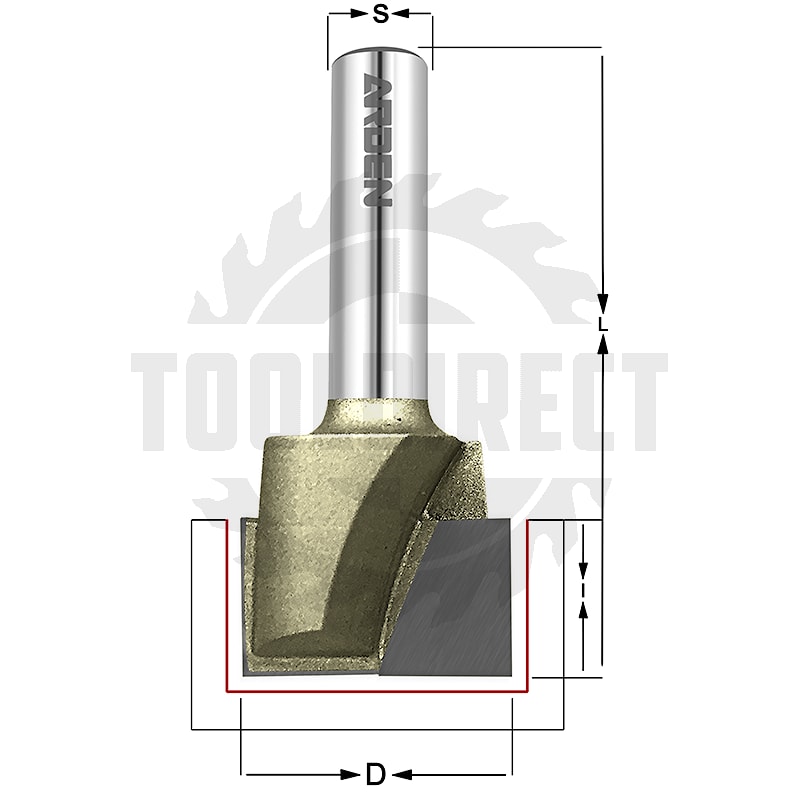 Фреза для выравнивания поверхности дна слэба D=22x11.9x50 S=8 Z2 HW ARDEN