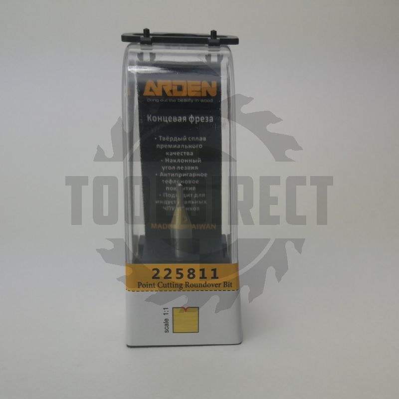 Фреза концевая скругление кромки филенок R=1.59 D=3.175x5.8x50 S=8 Z2 HW ARDEN