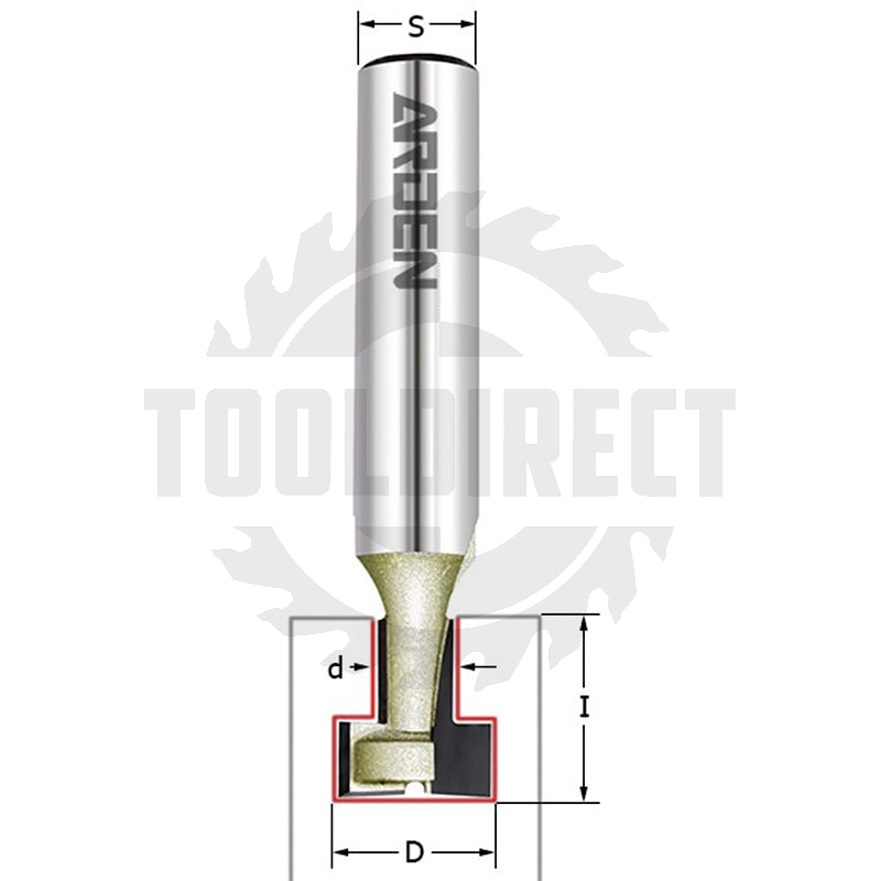 Фреза концевая пазовая Т-образная M9 D=30x17.6/8 (L=60, D2=9.5) S=12 Z2 HW ARDEN   