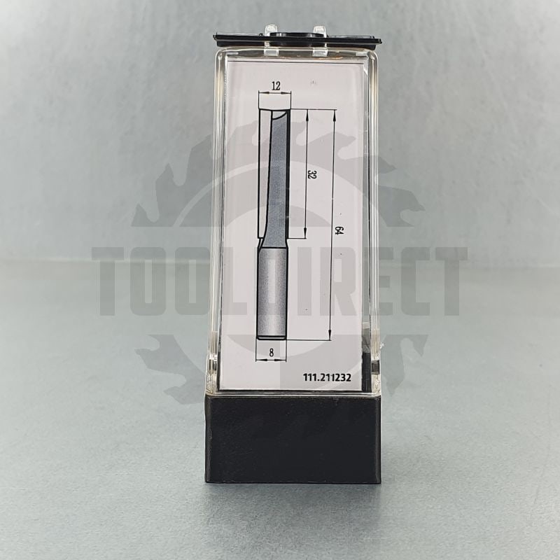 Фреза концевая прямая пазовая для ручного и ЧПУ D=12x32x64 S=8 Z2 HW PROCUT   