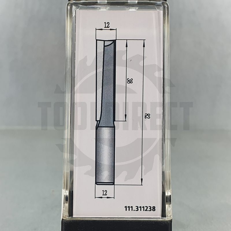 Фреза концевая прямая пазовая для фрезера и ЧПУ D=12x38x82 S=12 Z2 HW PROCUT   
