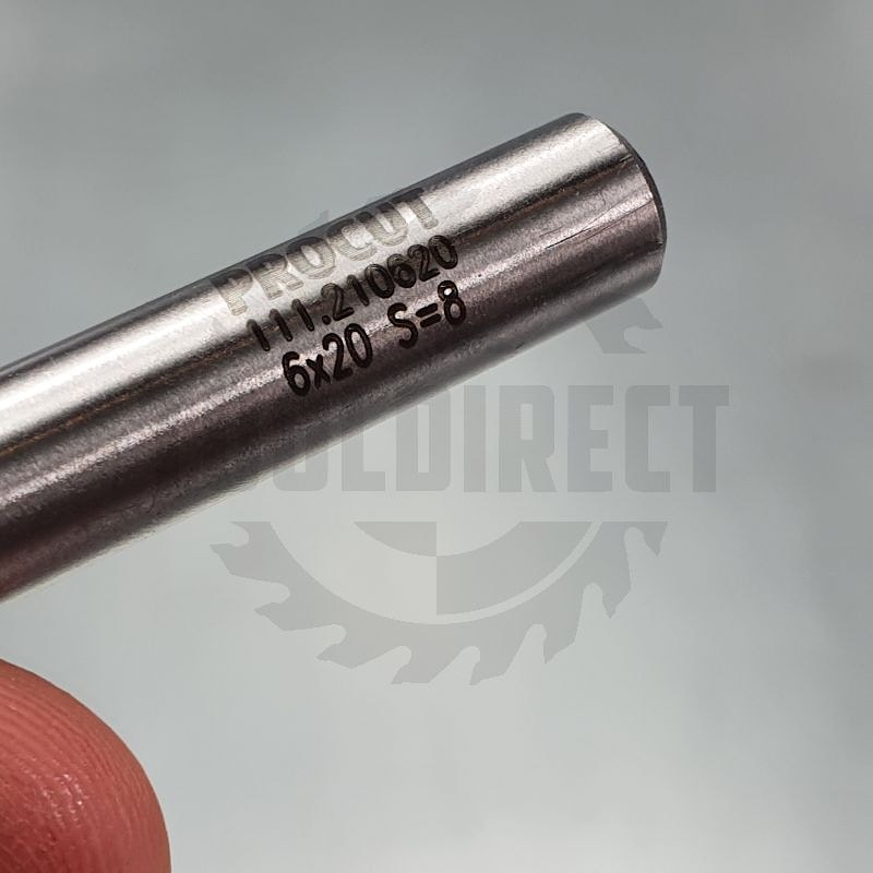 Фреза концевая прямая пазовая для фрезера и ЧПУ D=6x20x57 S=8 Z2 HW PROCUT