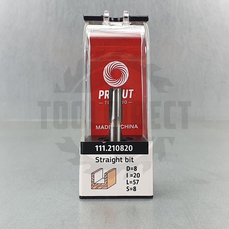 Фреза концевая прямая пазовая D=8x20x57 S=8 Z2 HW PROCUT