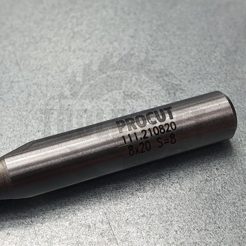 Фреза концевая прямая пазовая D=8x20x57 S=8 Z2 HW PROCUT