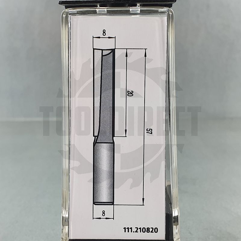 Фреза концевая прямая пазовая D=8x20x57 S=8 Z2 HW PROCUT