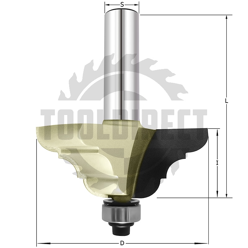 Фреза фигурная молдинговая (нижний подшипник 706031) R=4 D=36x14.2x51 S=8 Z2 HW ARDEN   