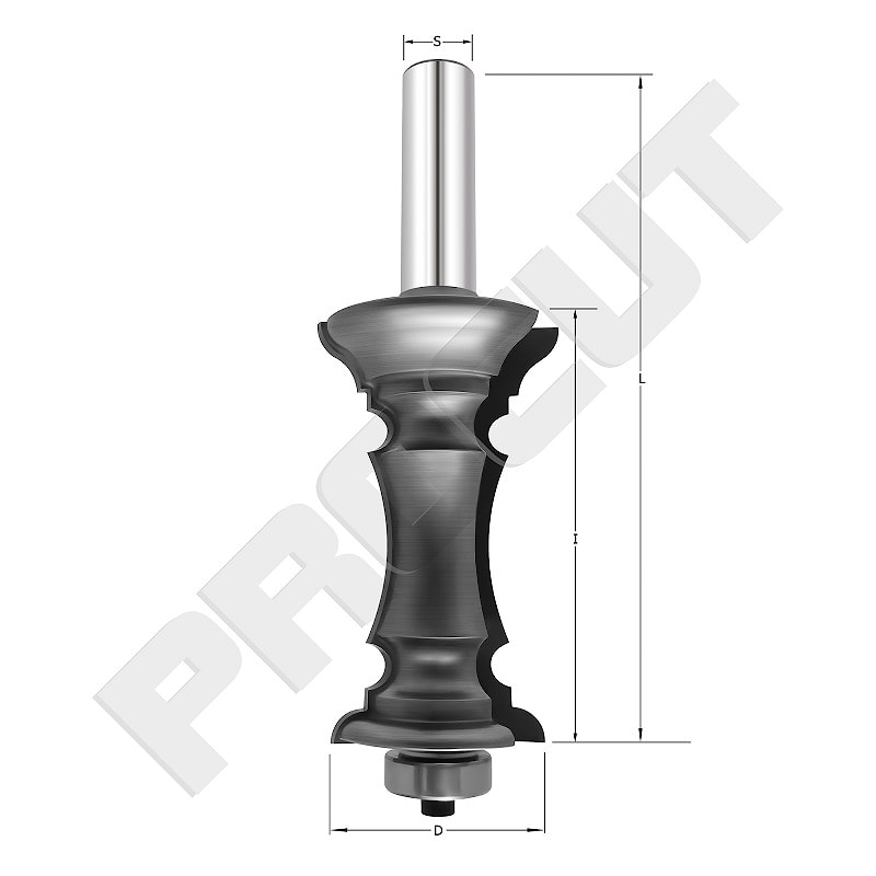 Фреза фигурная молдинговая 5 (нижний подшипник) D=38x63.5x115 S=12 Z2 HW PROCUT