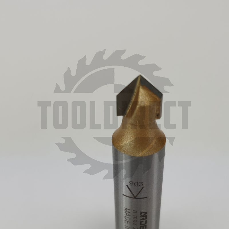 Фреза пазовая конусная V-образная угол V=90° D=9.5x9.5x43 S=12 Z2 HW ARDEN   