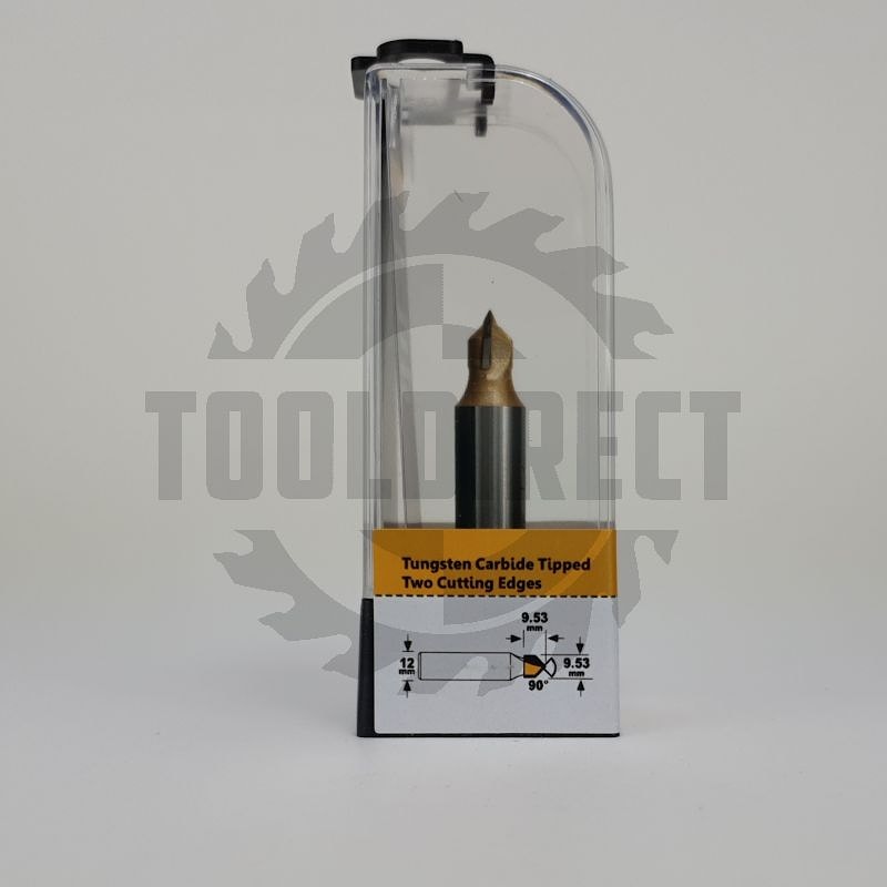 Фреза пазовая конусная V-образная угол V=90° D=9.5x9.5x43 S=12 Z2 HW ARDEN   