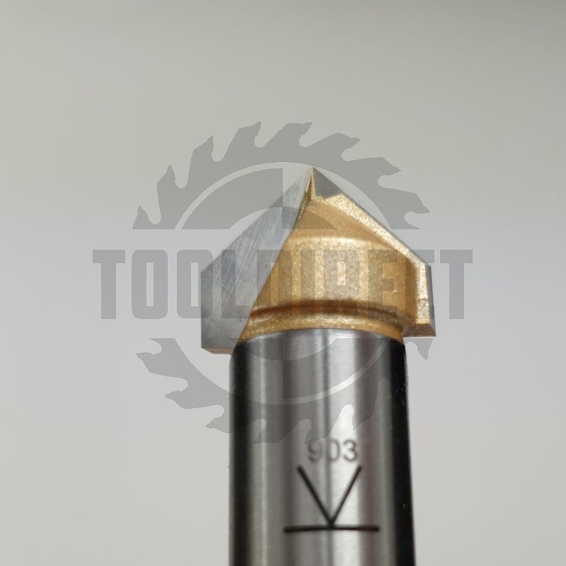 Фреза концевая пазовая конусная V-образная угол V=90° D=15.9x12.7x45 S=12 Z2 HW ARDEN