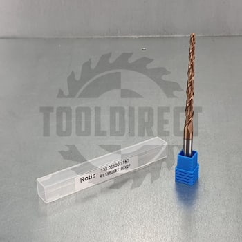 Фреза спиральная двухзаходная конусная сферическая (коническая) R=1.5 D=3x60x100 S=6 ALTiN Rotis — артикул 133.066000.150