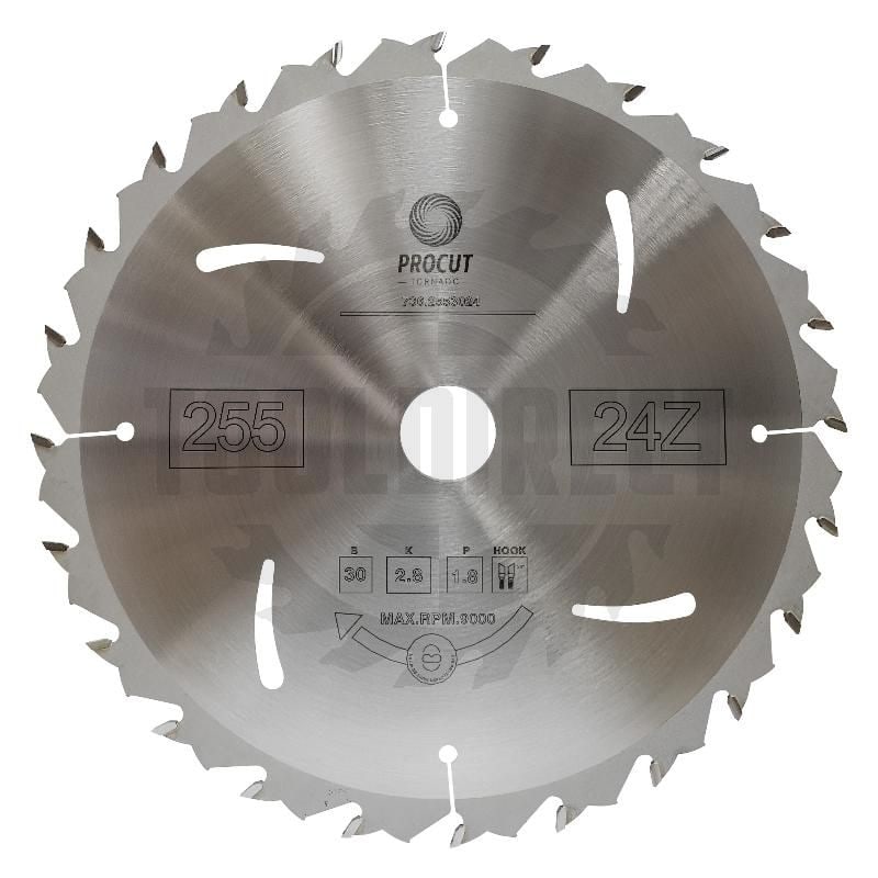 Пильный диск D=255x30x2.8/1.8 Z=24 HW с защитой от отдачи PROCUT индустриальный диск
