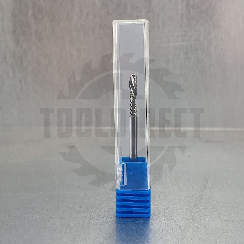 Фреза спиральная для ЧПУ однозаходная Z1 (нижний рез) D=3x15x38 S=3 Tideway   