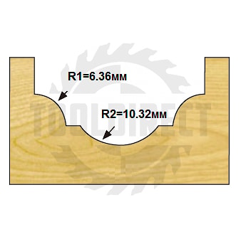 Фреза профильная "Гусёк" псевдофилёнка (верхний подшипник 706125) R=10.32 D=35x14.4x65 S=8 Z2 HW ARDEN