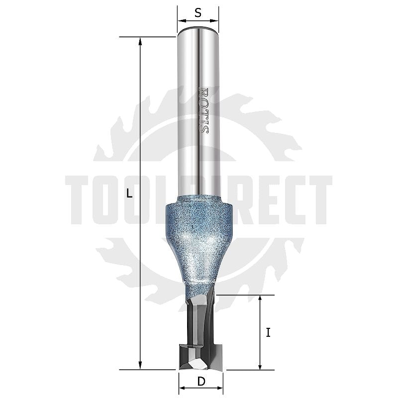 Фреза концевая пазовая Т-образная D=8.2x11x63 d1=5 i1=5 S=8 Z2 HW ROTIS   