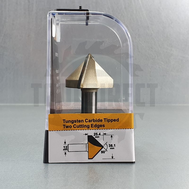 Фреза концевая пазовая конусная V-образная угол V=90° D=38.1x25.4x66 S=12 Z2 HW ARDEN