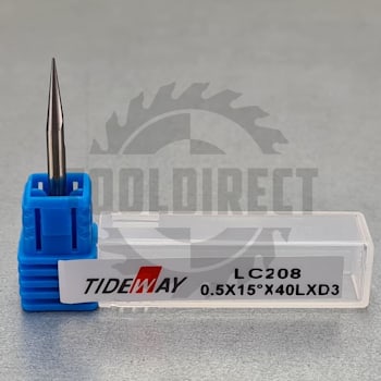Гравер конический (V-образный) радиусный Угол V=15° D=0.5x40 S=3 Tideway — артикул LC20815405