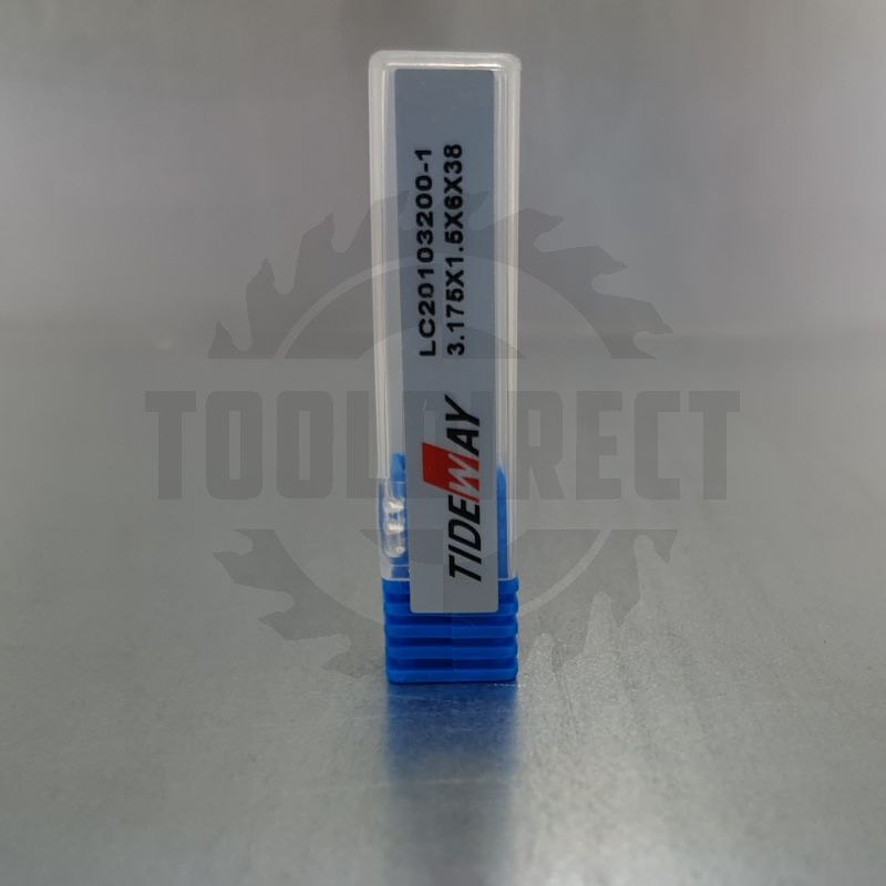 Фреза спиральная Z1 однозаходная (верхний рез) D=1.5x6x38 S=3.175 Tideway