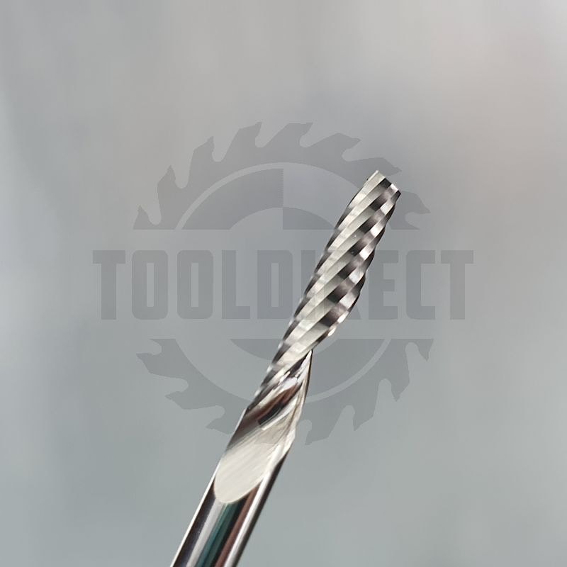 Фреза спиральная Z1 однозаходная (верхний рез) D=3.175x15x38 S=3.175 Tideway   