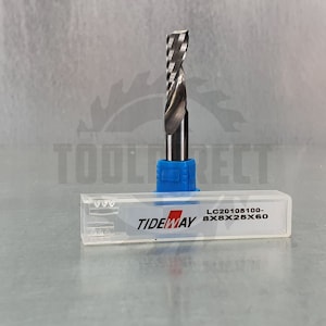 Фреза концевая спиральная Z1 однозаходная (верхний рез) D=8x22x60 S=8 Tideway   