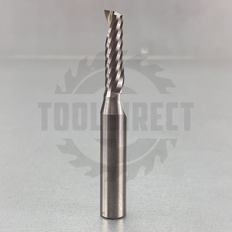 Фреза концевая спиральная Z1 однозаходная (верхний рез) D=6x22x60 S=8 Tideway   